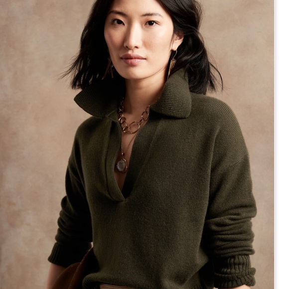 Banana Republic cashmere Johnny collar sweater xxs - Picture 1 of 8